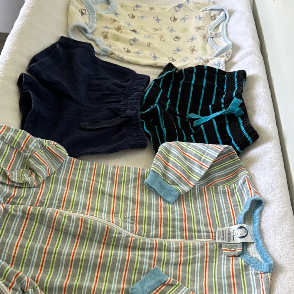 Striped Baby Onesie and Shorts Set
